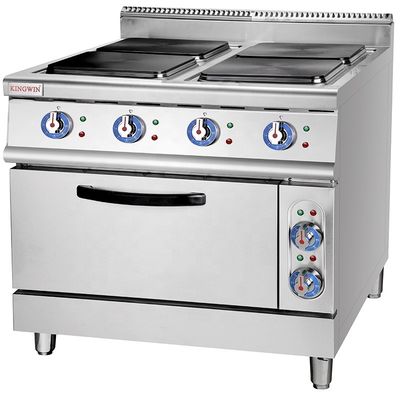 380V-415V Voltage électrique commercial de cuisson avec plaque chaude carrée et four