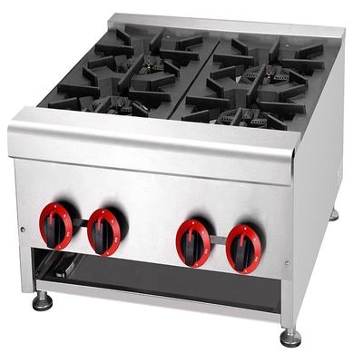 Cuisinière à gaz de type table industrielle de 30 kW avec 4 brûleurs LPG2800Pa
