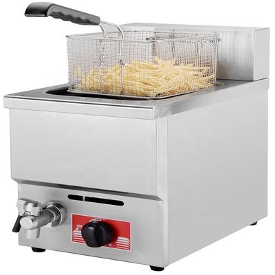 Friteuse à gaz en plastique de 350*500*515mm 12L avec panier en acier inoxydable 201/304