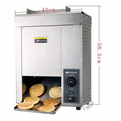 Toaster à bande transporteuse électrique de 1600 W pour le pain de hamburger dans l'industrie alimentaire commerciale