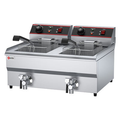 Friteuse électrique en acier inoxydable 13L 13L double réservoir 2 paniers pour une productivité élevée