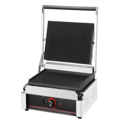 Grill électrique à pain de 13 kg Panini Sandwich commercial Grill à contact unique en acier inoxydable