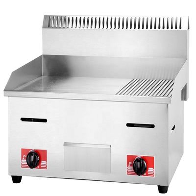 11.5kW étui de protection en acier inoxydable grill à gaz avec 1/3 de comptoir rainuré
