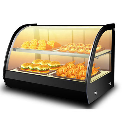 500W Cuisine commerciale en acier inoxydable Appareil d'affichage chauffant les aliments et affichage des aliments chauds