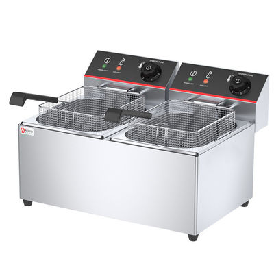 8L Double réservoirs friteuse à fond de comptoir pour la friture électrique de chips de pommes de terre