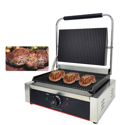 Grille à contact électrique 220v avec plaques à rainures complètes et collecteur d'huile amovible