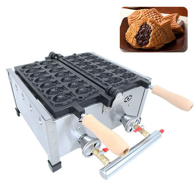 8.15 KG Non collant 14pcs Petit fabricant de gaufres en forme de poisson en acier inoxydable machine à gaz Taiyaki