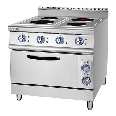 Cuisine commerciale 4 assiettes de cuisson électrique avec four 380V 800x900x950mm