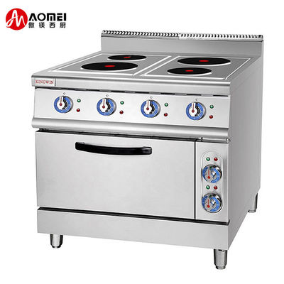Cuisine commerciale 4 assiettes de cuisson électrique avec four 380V 800x900x950mm