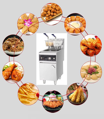 Friteuses à panier à réservoir unique en acier inoxydable de 28L de 18 kW pour équipements de cuisine commerciaux