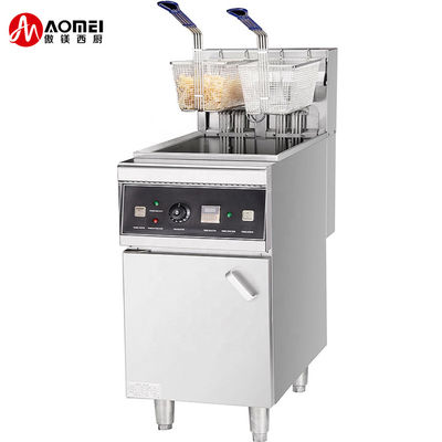 Friteuses à panier à réservoir unique en acier inoxydable de 28L de 18 kW pour équipements de cuisine commerciaux