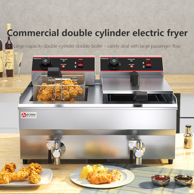 Machine de friture électrique de chips de pommes de terre en acier inoxydable avec contrôle de température et couvercle 13L