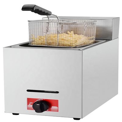 Acier inoxydable 201/304 gaz GPL friteuse à frites pour cuisine commerciale