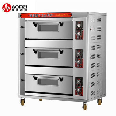 Fonction de chronomètre Équipement de cuisson commercial 3 étages 6 plateaux Cuisinier à gaz