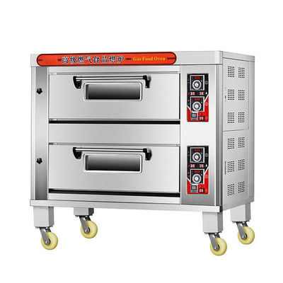 1330x840x1340mm Multifonctionnel 2 étages 4 plateaux Pain au gaz Pizza four à pain industriel