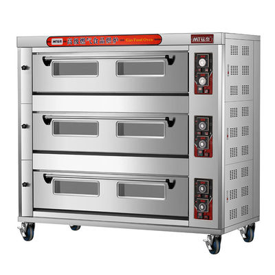 Cuisinier à pizza à gaz multifonctionnel à 3 étages et 9 plateaux pour la cuisson commerciale de produits à base de blé