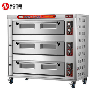 Cuisinier à pizza à gaz multifonctionnel à 3 étages et 9 plateaux pour la cuisson commerciale de produits à base de blé