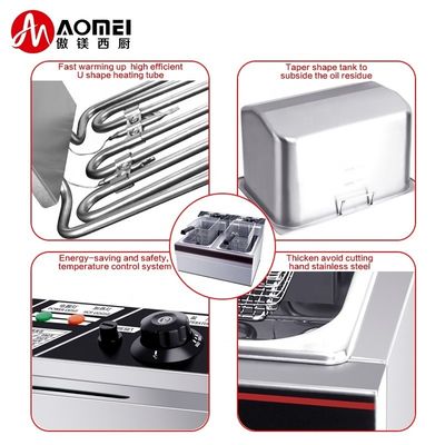660x565x420mm Durable électrique en acier inoxydable puces machine à frire à fond avec panier épais