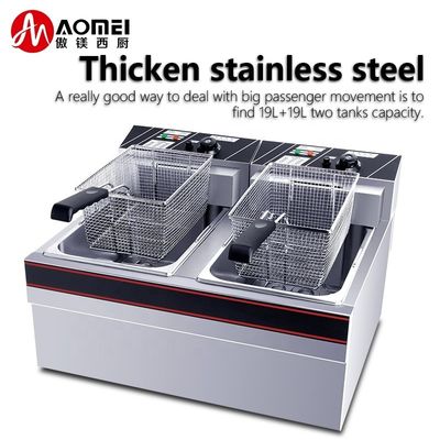660x565x420mm Durable électrique en acier inoxydable puces machine à frire à fond avec panier épais