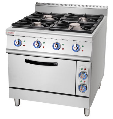 Appareils de cuisson en acier inoxydable 4 brûleurs Cuisinières à gaz naturel au GPL avec four à gaz 220V