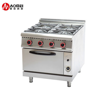 Cuisinière à gaz portable avec 4 brûleurs et four en acier inoxydable multifonctionnel