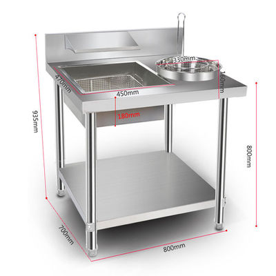800/1000x700x800 mm Table de cuisine commerciale pour un emballage rapide et sans tracas
