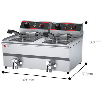 Équipement commercial Saine friteuse électrique 2 réservoir 2 panier pour machine industrielle