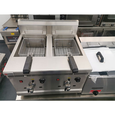 Friture à la fraise à double réservoir 18L électrique avec soupape de vidange d'huile