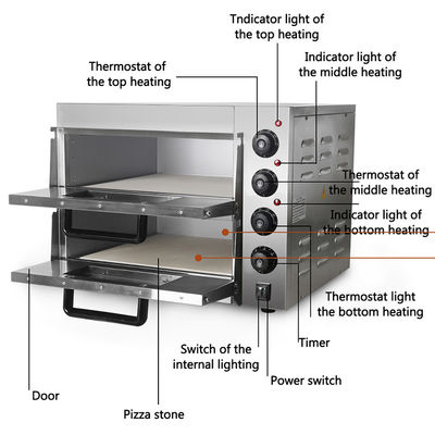 Cuisinier à pizza électrique avec pierre à pizza Température 50-350°C Capacité 30 kg