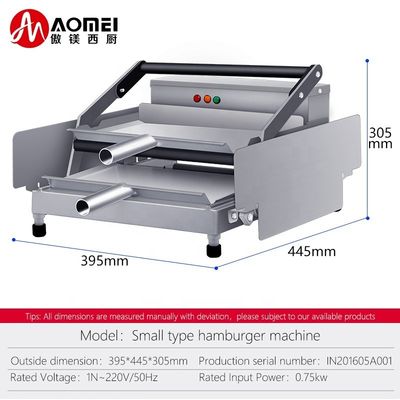 Appareil de chauffage électrique pour hamburgers argent blanc avec surface de cuisson non collante
