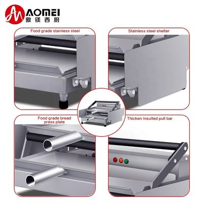 Appareil de chauffage électrique pour hamburgers argent blanc avec surface de cuisson non collante
