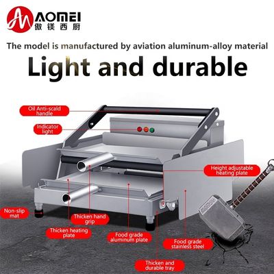 Appareil de chauffage électrique pour hamburgers argent blanc avec surface de cuisson non collante