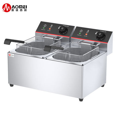 Friteuse électrique en acier inoxydable 13L 13L double réservoir 2 paniers pour une productivité élevée