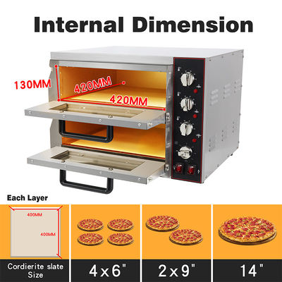 2 ponts en acier inoxydable Cuiseur électrique à pizzas