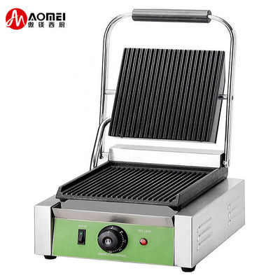 Grill électrique à pain de 13 kg Panini Sandwich commercial Grill à contact unique en acier inoxydable