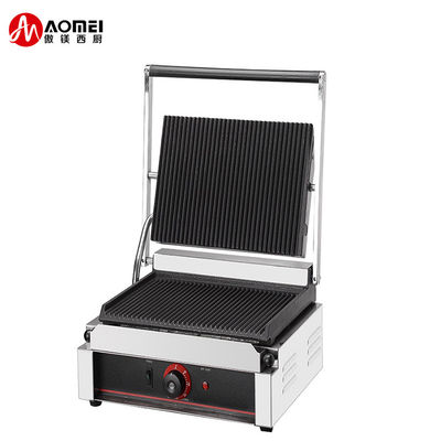 Grill électrique à pain de 13 kg Panini Sandwich commercial Grill à contact unique en acier inoxydable