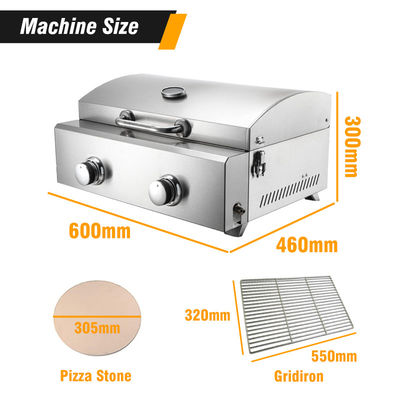 Cuisinière à pizza en acier inoxydable à gaz Cuisinière à barbecue