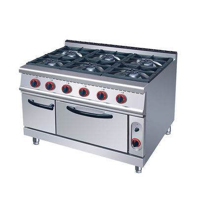 Commercial 6 brûleurs Cuisinière à gaz 220KG Capacité et tension V LPG2800PA