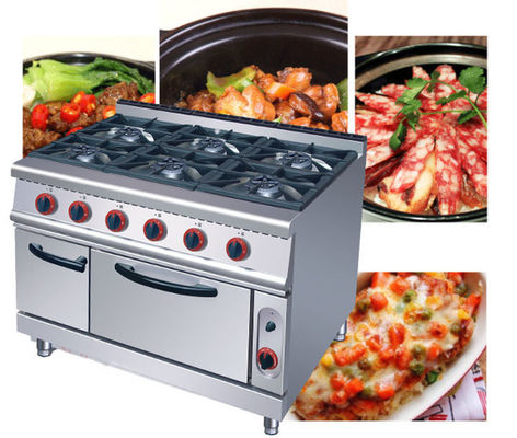 Commercial 6 brûleurs Cuisinière à gaz 220KG Capacité et tension V LPG2800PA