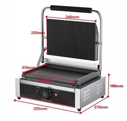Hôtel Grill électrique de contact en acier inoxydable Panini Press Griddle Sandwich