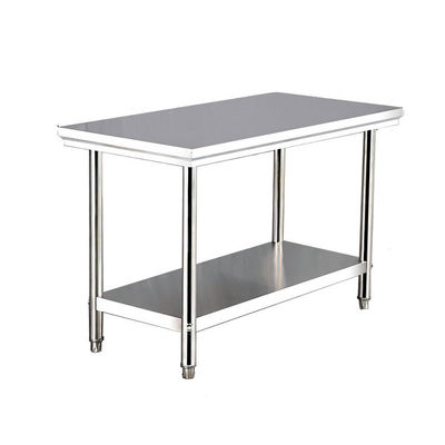 Table de travail en acier inoxydable multifonctionnel pour laboratoire en finition argentée