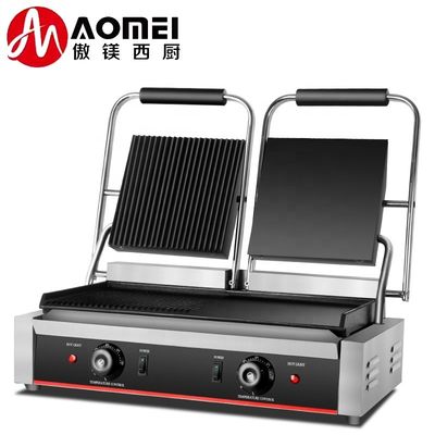 Hôtel Grill électrique de contact en acier inoxydable Panini Press Griddle Sandwich