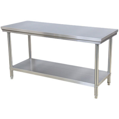 Table de cuisine de restaurant Table de travail en acier inoxydable de 1,2/1,5/1,8/2,0M de longueur