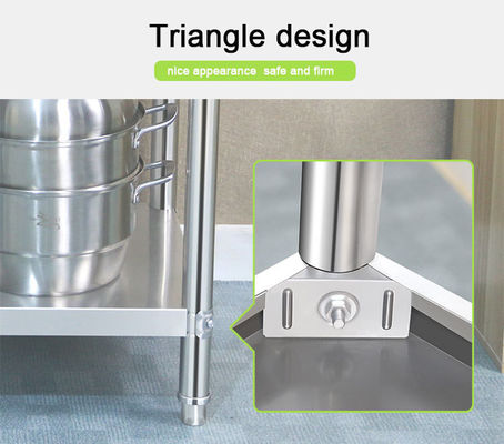 Table de cuisine de restaurant Table de travail en acier inoxydable de 1,2/1,5/1,8/2,0M de longueur