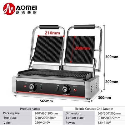 Pièces de gril électrique commercial avec surface de cuisson antiadhésive et alimentation 220 V