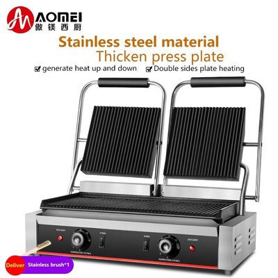 Pièces de gril électrique commercial avec surface de cuisson antiadhésive et alimentation 220 V