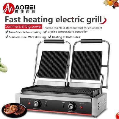 Pièces de gril électrique commercial avec surface de cuisson antiadhésive et alimentation 220 V