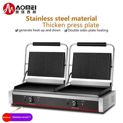 Grille à gril électrique enduite d'émail antiadhésif pour torréfacteur de sandwich au steak commercial