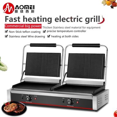 Grille à gril électrique enduite d'émail antiadhésif pour torréfacteur de sandwich au steak commercial