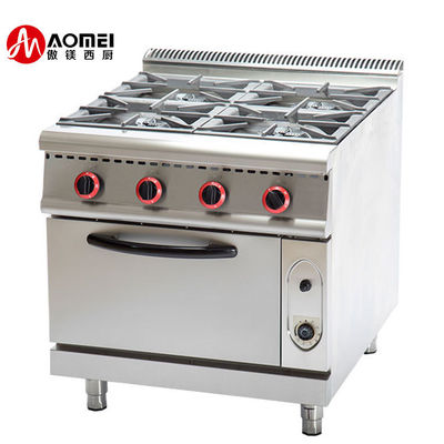 Cuisinière à gaz en acier inoxydable à 4 brûleurs pour cuisine et restaurant